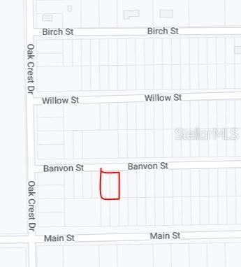 This is a map showing a highlighted parcel of land located on Banvon Street — 00 BANVON STREET, INTERLACHEN, FL