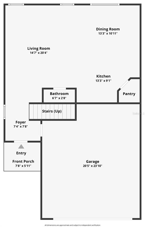 This is a floor plan showing the first level of a home with a garage — 11912 THORNCREST DRIVE, SPRING HILL, FL