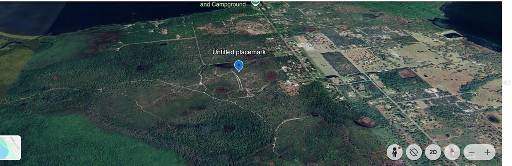 This is an aerial map view of a large, wooded, and undeveloped plot of land — SHORE DRIVE, LAKE WALES, FL