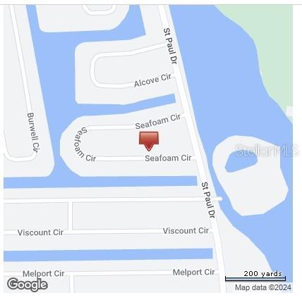 This is a map showing the location of a property on Seafoam Circle — 15611 SEAFOAM CIRCLE, PORT CHARLOTTE, FL