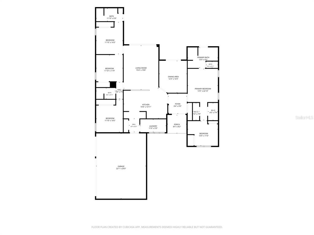 This is a floor plan for a single-story house with a garage and multiple bedrooms — 12106 PALM STREET, SAN ANTONIO, FL