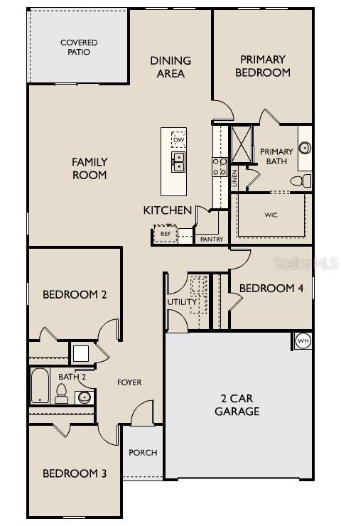 This is a floor plan for a single-story house with four bedrooms and a garage — 14554 ITALY AVENUE, DADE CITY, FL