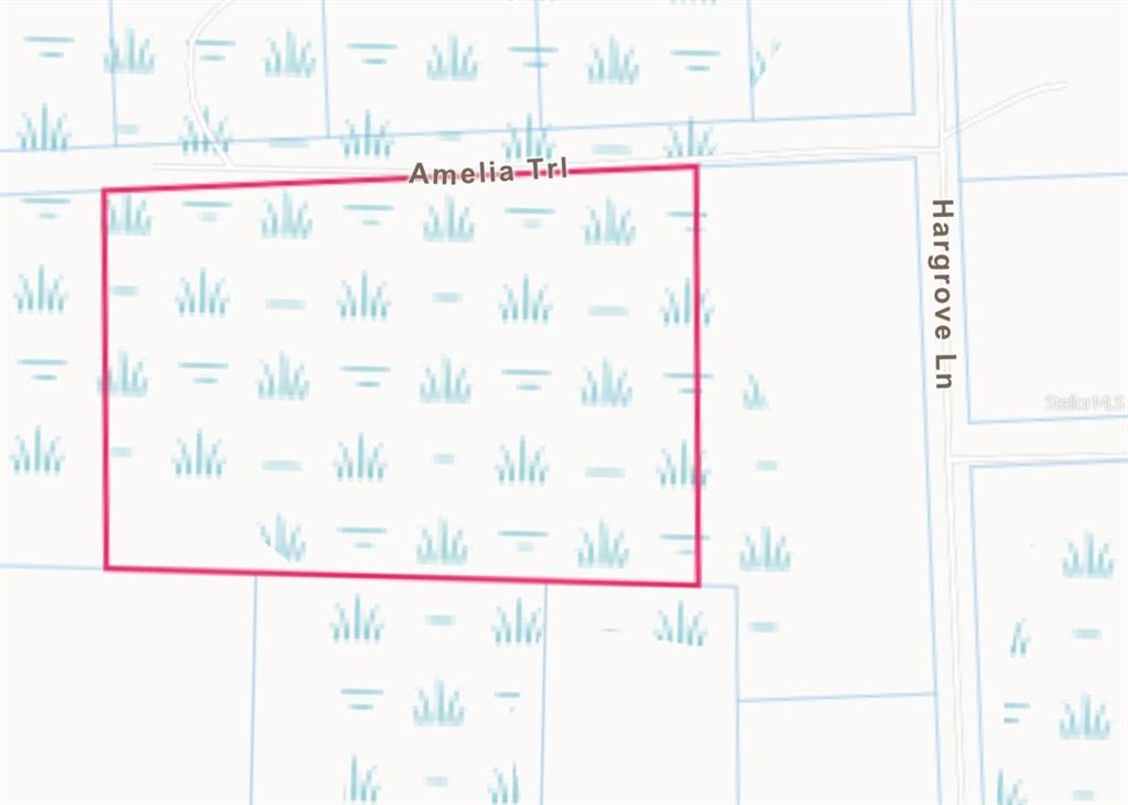 This is a map showing a rectangular land parcel located along Amelia Trl — Lot 48 AMELIA TRAIL, KISSIMMEE, FL