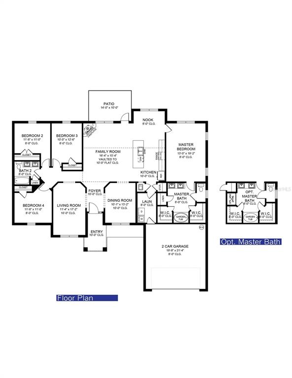 This is a floor plan for a single-story house with four bedrooms and a garage — 16832 SE 23RD AVENUE, SUMMERFIELD, FL