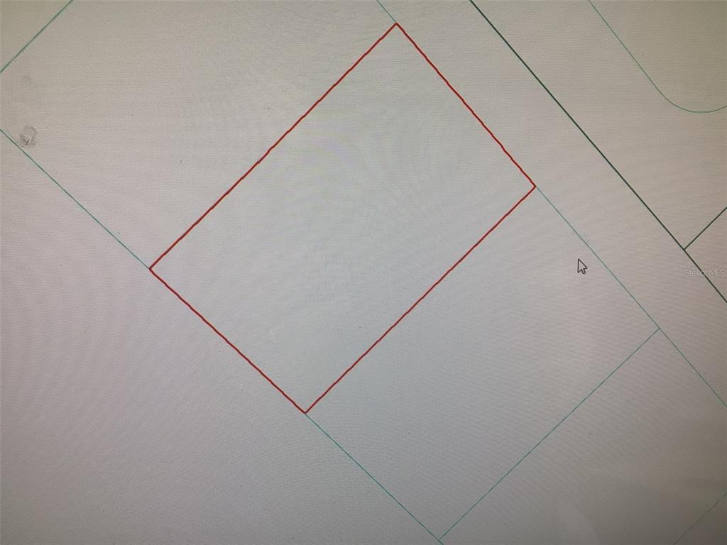 This image is a map showing a rectangular property lot outlined in red — 0 SW 44 CIRCLE, OCALA, FL