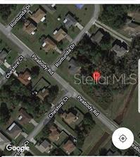 This is a satellite map view showing a vacant residential lot near a street intersection — 204 RONTUNDA DRIVE, KISSIMMEE, FL