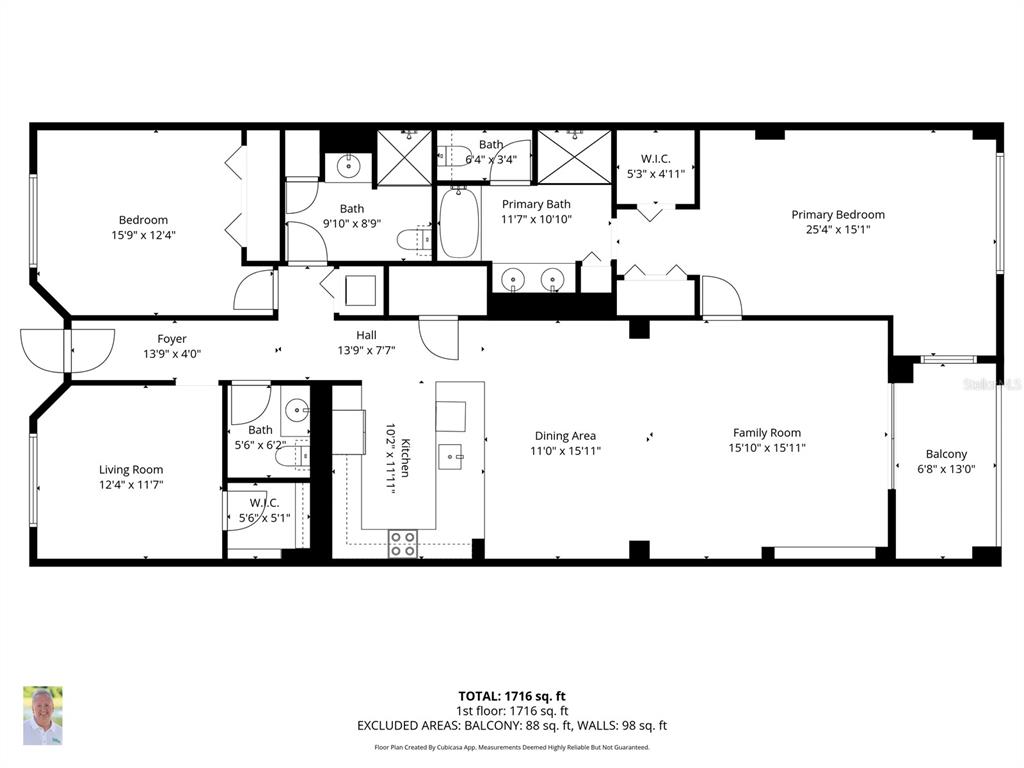This is a floor plan for a residential unit with two bedrooms and two bathrooms — 80 SURFVIEW DRIVE UNIT 103, PALM COAST, FL
