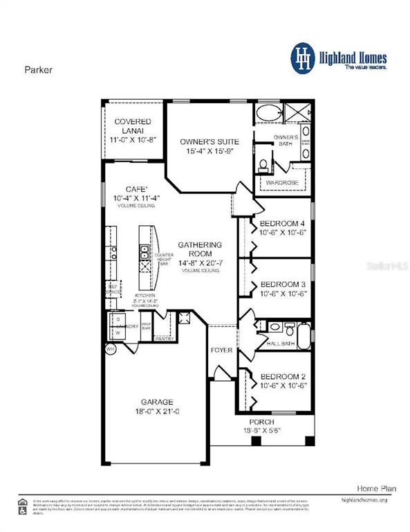 This is a floor plan for a single-story home featuring four bedrooms and a garage — 5020 VINO ROAD, AUBURNDALE, FL