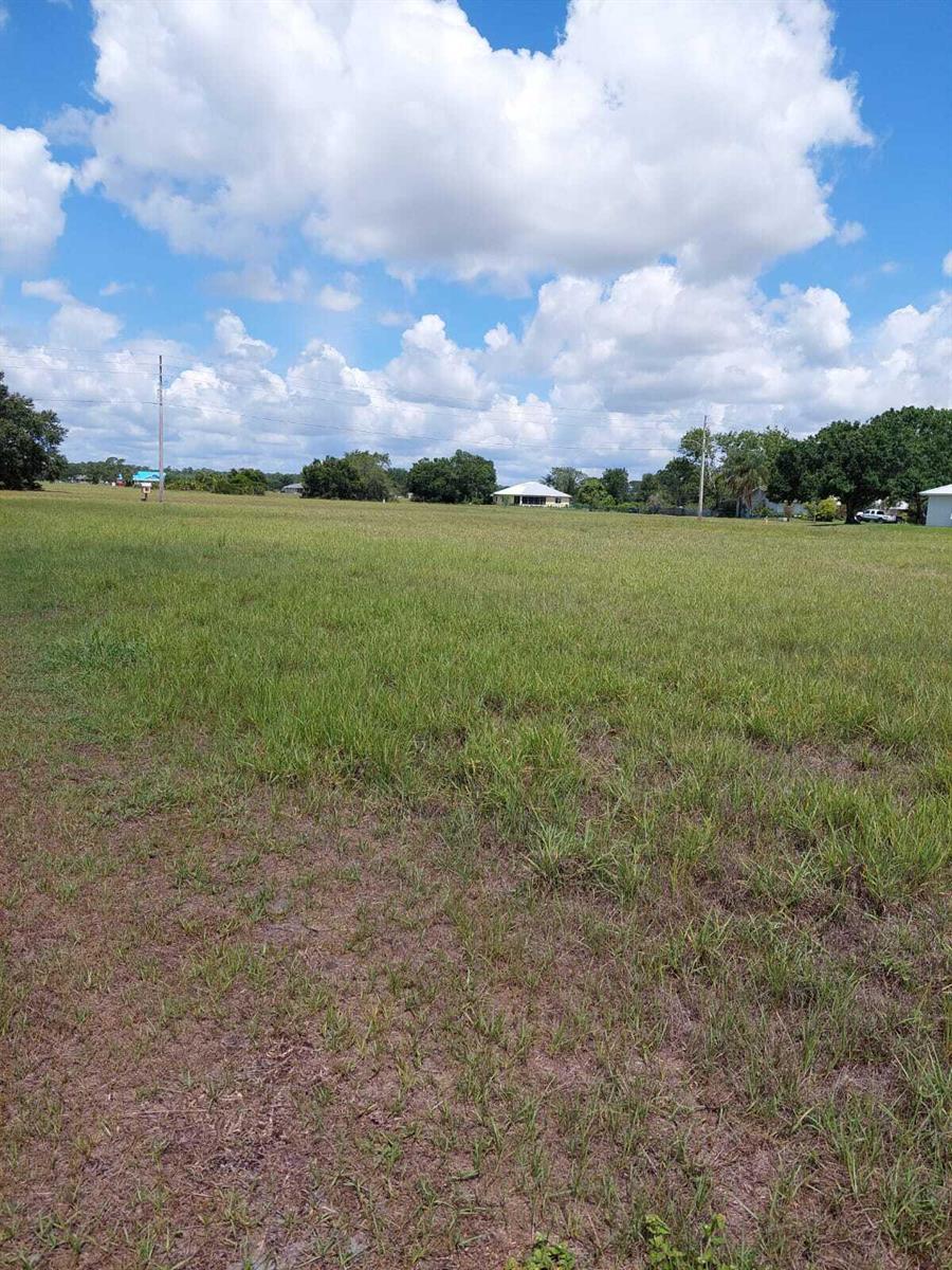 A wide, grassy, undeveloped lot under a bright blue sky with scattered clouds — 7924 Castile Road, Sebring FL 33876, SEBRING, FL