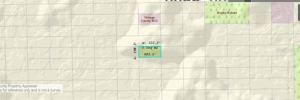 This is a map showing a rectangular parcel of land with its dimensions labeled — DILL ROAD, ORLANDO, FL