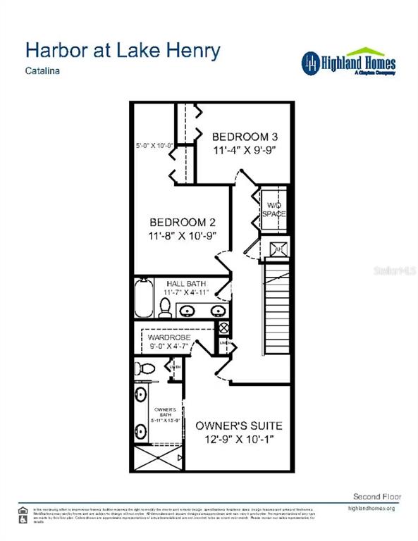 This is a floor plan for the second level of a residential home — 349 WHARF WAY, WINTER HAVEN, FL