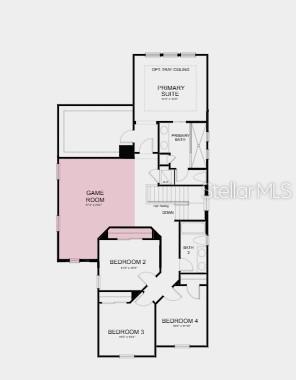 This is a floor plan showing the layout of a second-floor level with four bedrooms — 32464 SEA LOCH LOOP, MOUNT DORA, FL