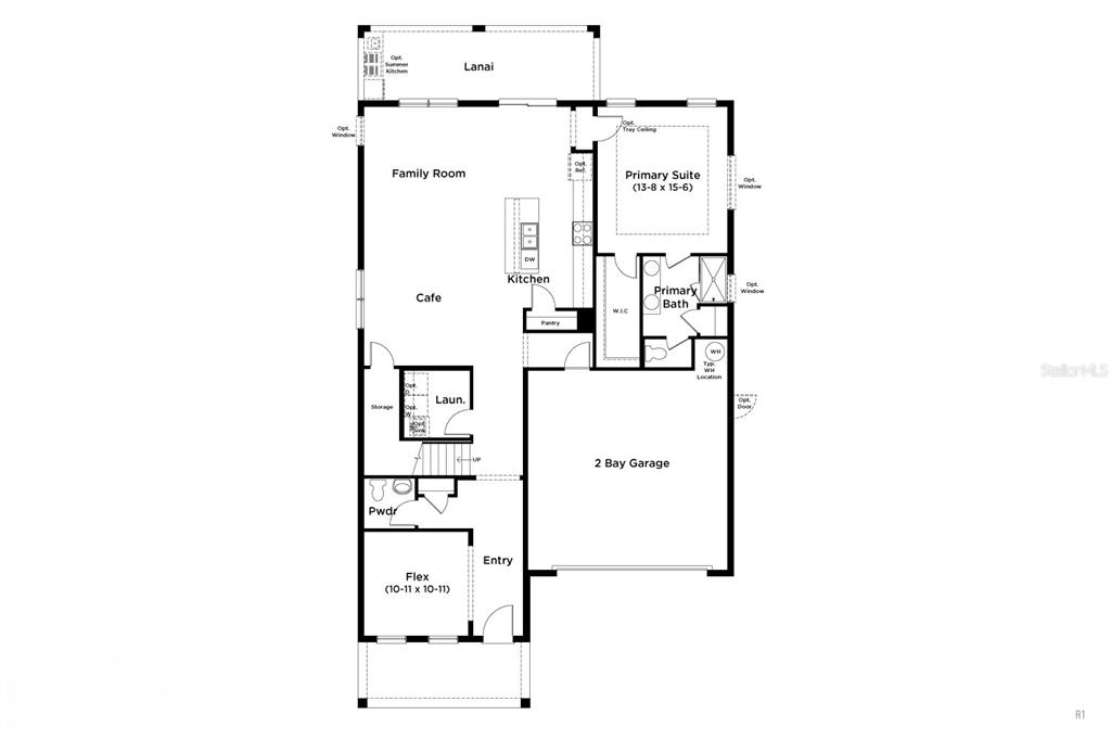 This is a floor plan for a single-story home with a two-bay garage — 1696 PUFFIN ROAD, ST CLOUD, FL
