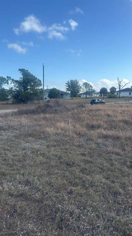 A vacant, grassy lot with scattered brush and a utility pole under a blue sky — 53 LATEEN SAIL DRIVE, PLACIDA, FL