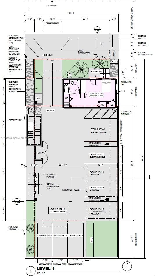 This is a floor plan for the first level of a property featuring parking stalls — 1224 NW 59, Miami FL 33142, MIAMI, FL