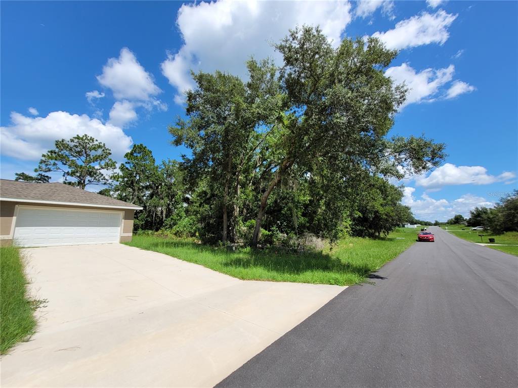 A paved driveway leads to a garage next to a wooded lot along a road — 0 SW 57TH TERRACE ROAD, OCALA, FL