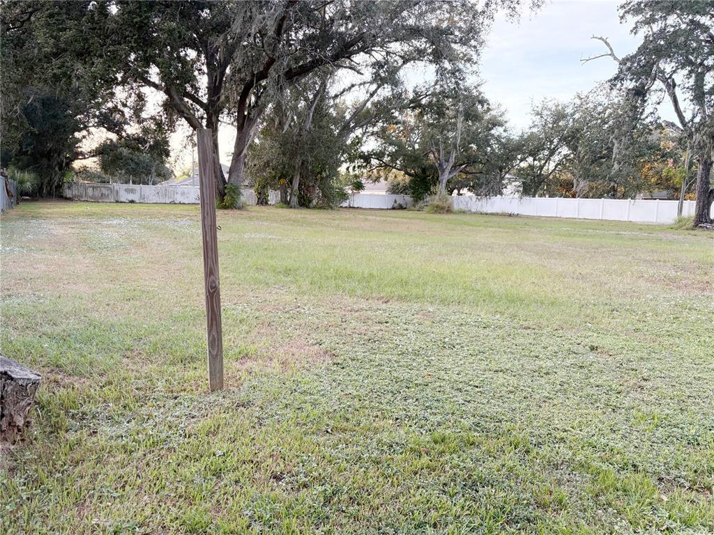 A large, grassy vacant lot is enclosed by a white fence and mature trees — 6227 KRYCUL AVENUE, RIVERVIEW, FL