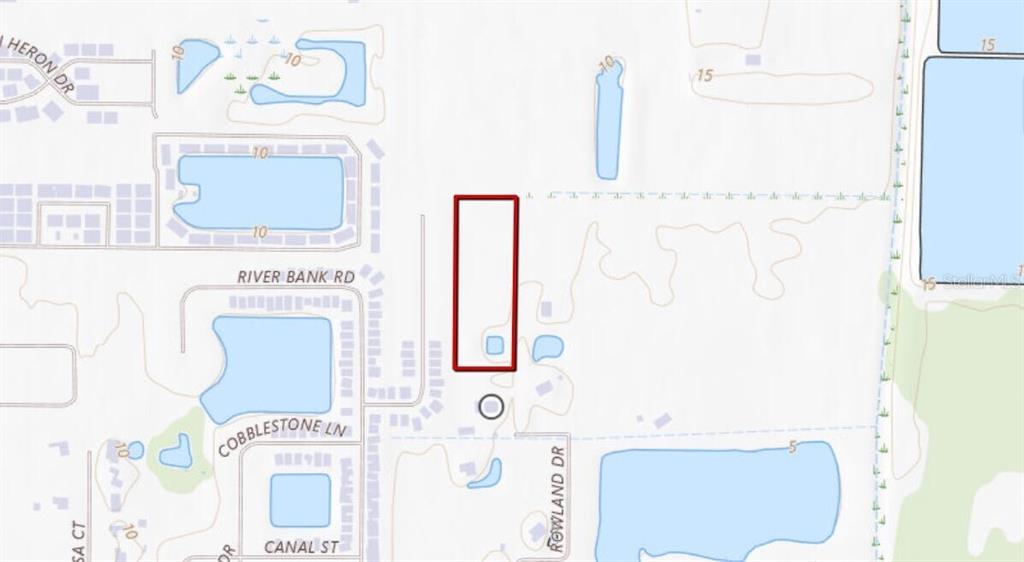 This is a map showing a rectangular property lot outlined in red near residential streets — 3400 ROWLAND DRIVE UNIT Tract A, PUNTA GORDA, FL