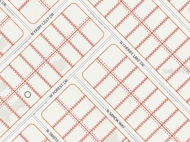 This image is a map showing residential property lots and street names in a neighborhood — 3765 W FOREST DRIVE, CITRUS SPRINGS, FL