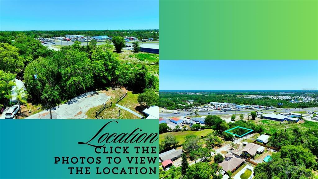 An aerial view shows a wooded lot with a highlighted rectangular area near a road — TBD LOT 6 SCAMP DRIVE, HUDSON, FL