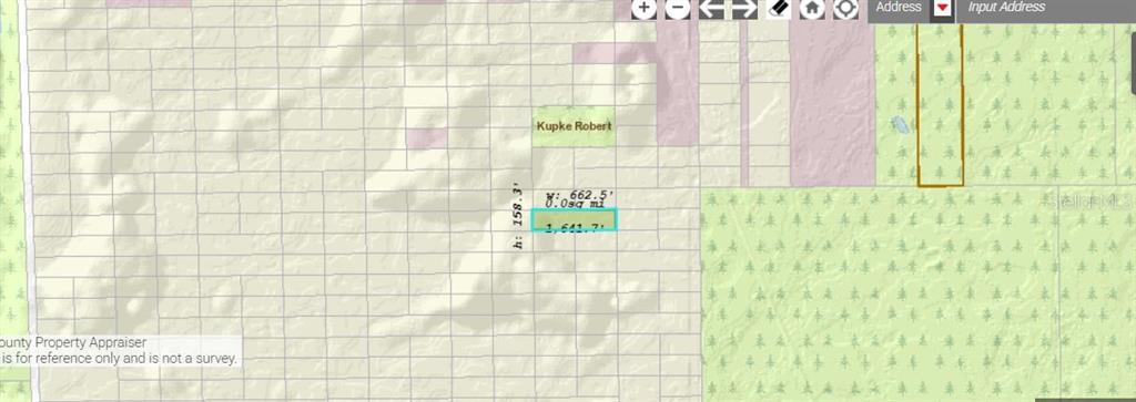 This is a digital map showing property parcel boundaries and land measurements — DILL ROAD, ORLANDO, FL