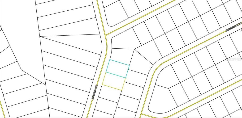 This is a map showing property lot lines along Alhambra Drive and Adirondack Drive — Lot 11 Unit 7 Blk 423 ALHAMBRA DRIVE, CHIPLEY, FL