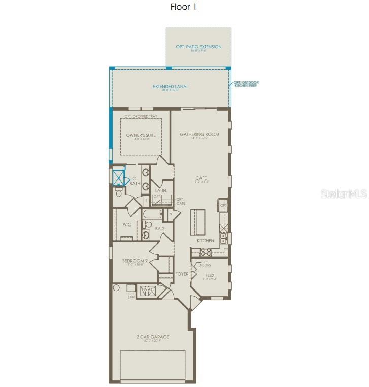 This is a floor plan for a single-story home with a garage and rear lanai — 3503 GUAVA PALMS COURT, MELBOURNE, FL