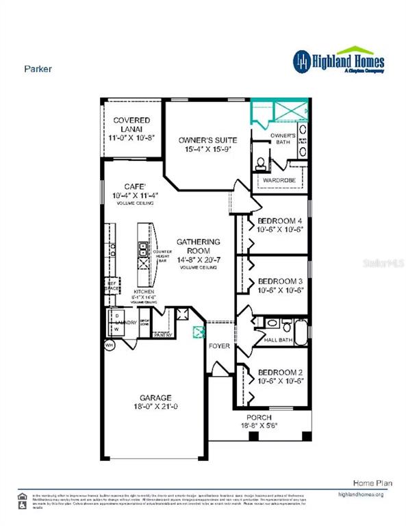 This is a floor plan for a single-story home featuring four bedrooms and a garage — 7642 SW 6TH LOOP, OCALA, FL