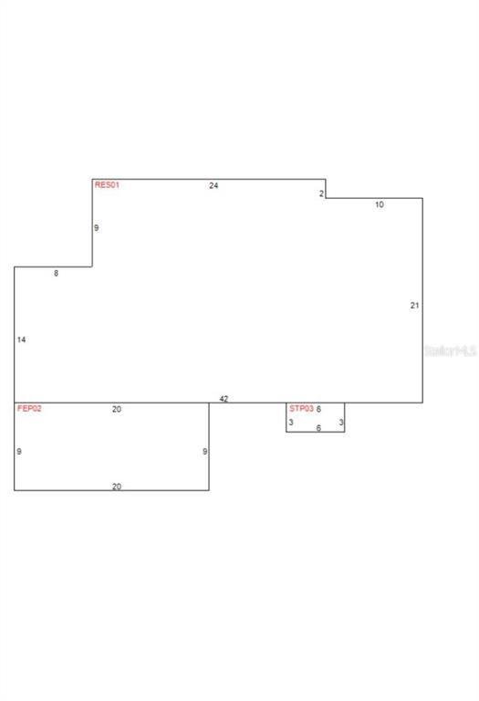 This image is a floor plan showing the dimensions and layout of a building structure — 17273 NE 37TH STREET, SILVER SPRINGS, FL