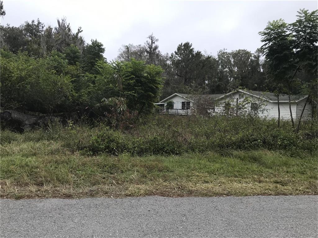 A white house sits behind a heavily overgrown, grassy lot with trees — 3057 CR 431N, LAKE PANASOFFKEE, FL