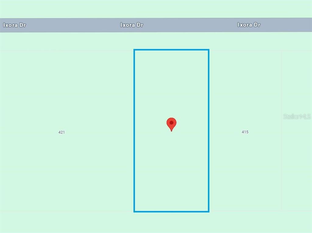 This is a map showing a rectangular plot of land located on Ixora Dr — 417 AZALEA DRIVE, INDIAN LAKE ESTATES, FL