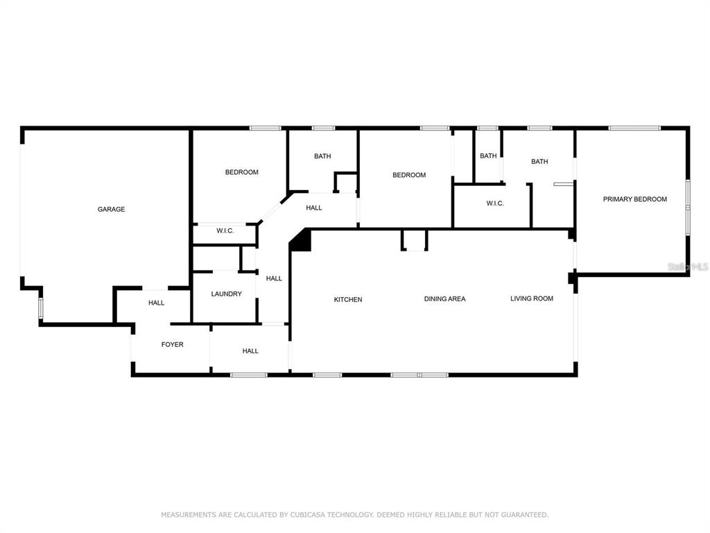 This is a floor plan of a single-story house featuring three bedrooms and a garage — 13262 WINTERTON LANE, ORLANDO, FL