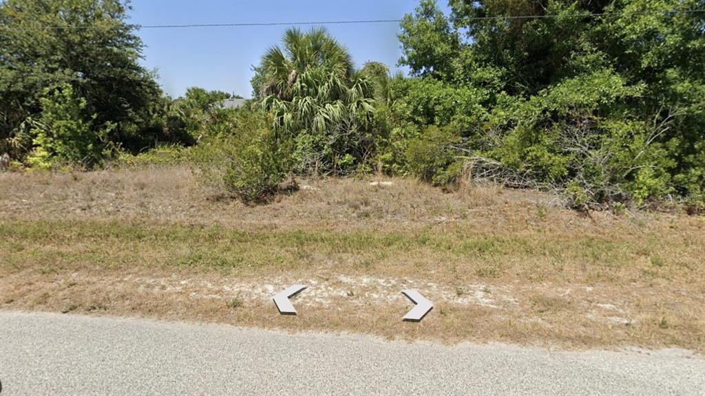A vacant, overgrown lot with trees and shrubs sits next to a paved road — 8097 BOSCO ROAD, PORT CHARLOTTE, FL