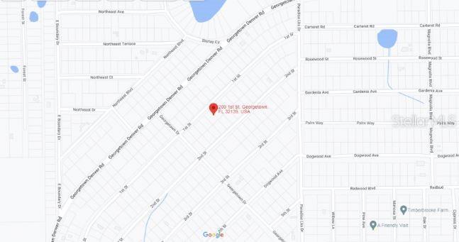 This is a map showing the location of a property in a residential neighborhood — 209 SE PARADISE LAKES, GEORGETOWN, FL