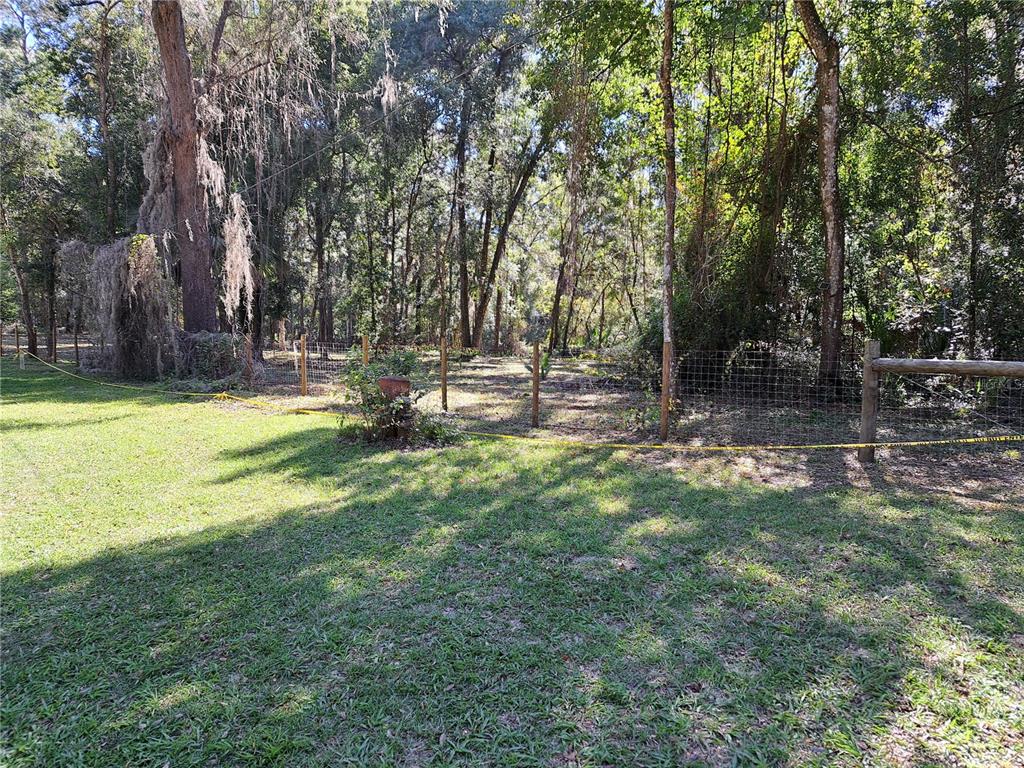 A wire fence separates a grassy lawn from a wooded area with mature trees — 0 SW 17TH TERRACE, GAINESVILLE, FL