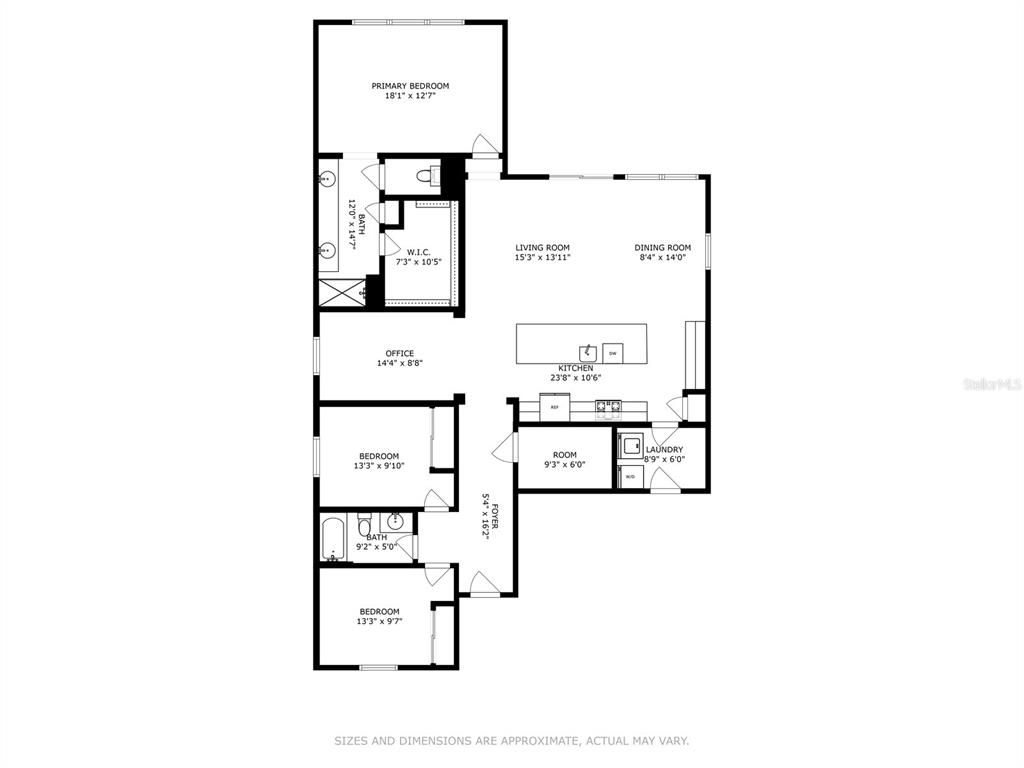 This is a floor plan of a residential home with multiple bedrooms, bathrooms, and living areas — 626 CONSERVATION BOULEVARD, GROVELAND, FL