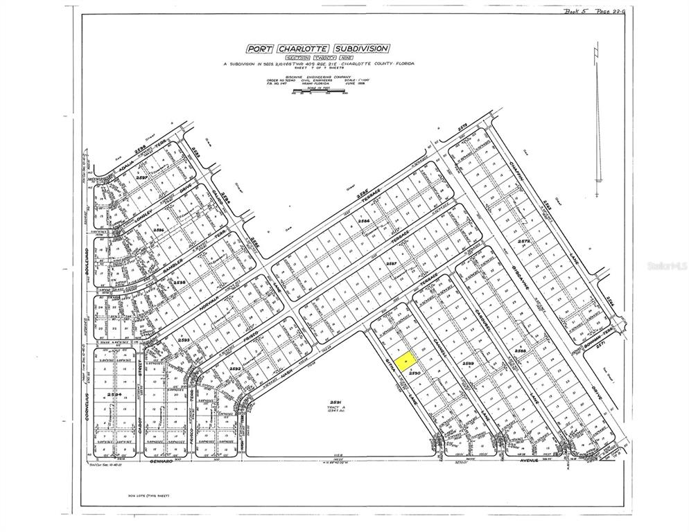 This is a plat map of the Port Charlotte subdivision showing various lots and streets — 1482 SITKA LANE, PORT CHARLOTTE, FL