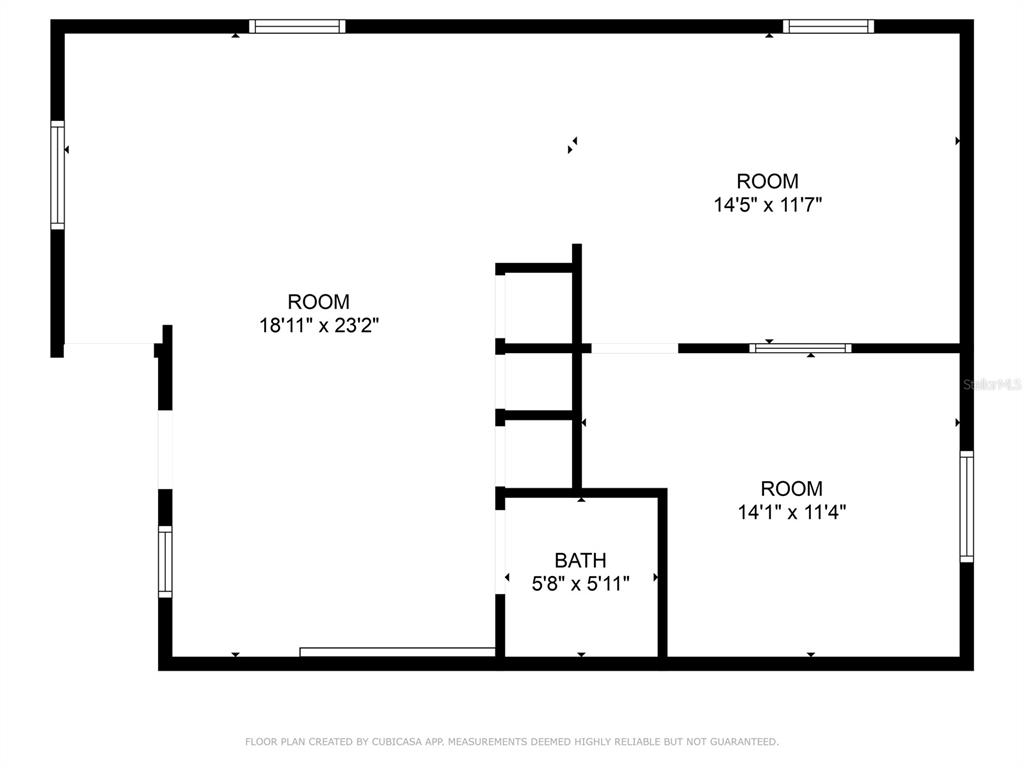 This is a floor plan showing three rooms and one bathroom — 550 N BALMORAL CIRCLE UNIT 108/109, JACKSONVILLE, FL