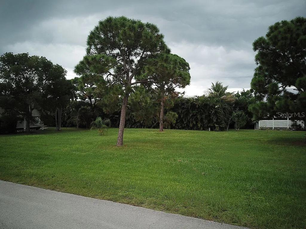 A grassy lot features several pine trees under a cloudy sky — 7883 BREAKWATER COURT, BOKEELIA, FL