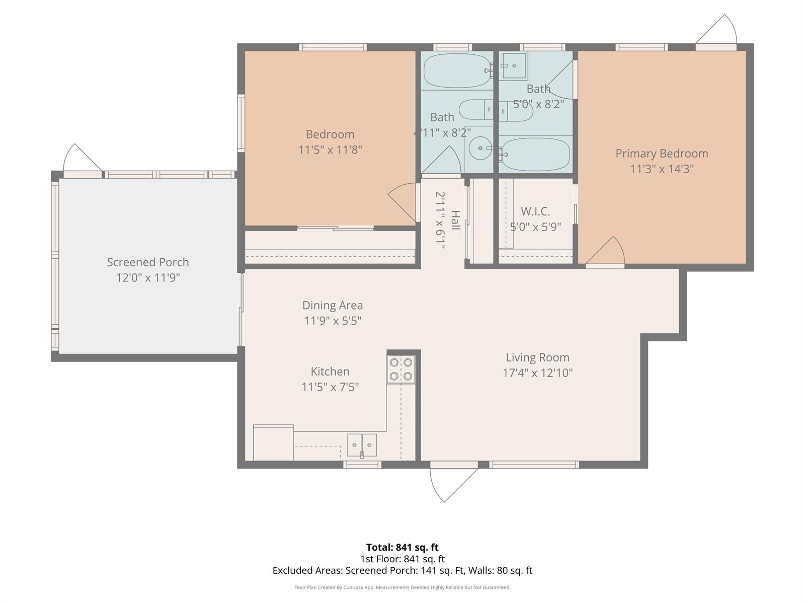 This is a floor plan of a two-bedroom apartment with a screened porch — 551 SE 15th Street, Pompano Beach FL 33062, POMPANO BEACH, FL