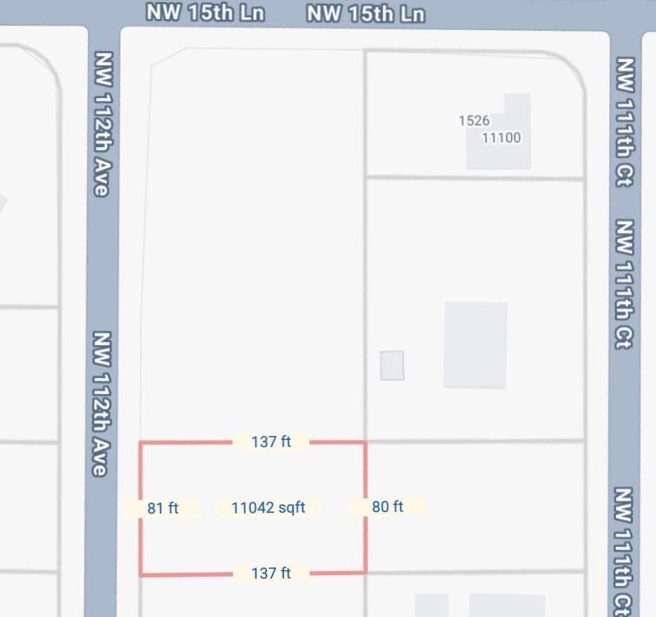 This is a map showing the dimensions and square footage of a rectangular land parcel — Lot 29 NW 112th Avenue, Ocala FL 34482, OCALA, FL