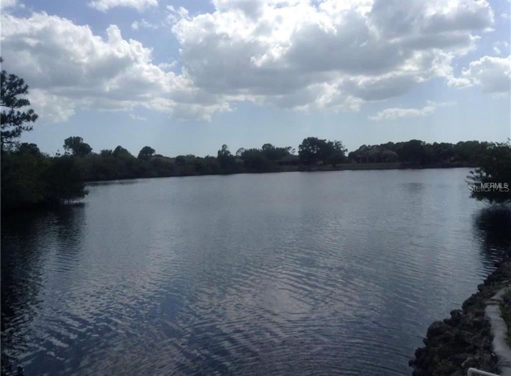 A view of a calm lake surrounded by trees under a cloudy blue sky — 14227 PITTENGER AVENUE, PORT CHARLOTTE, FL