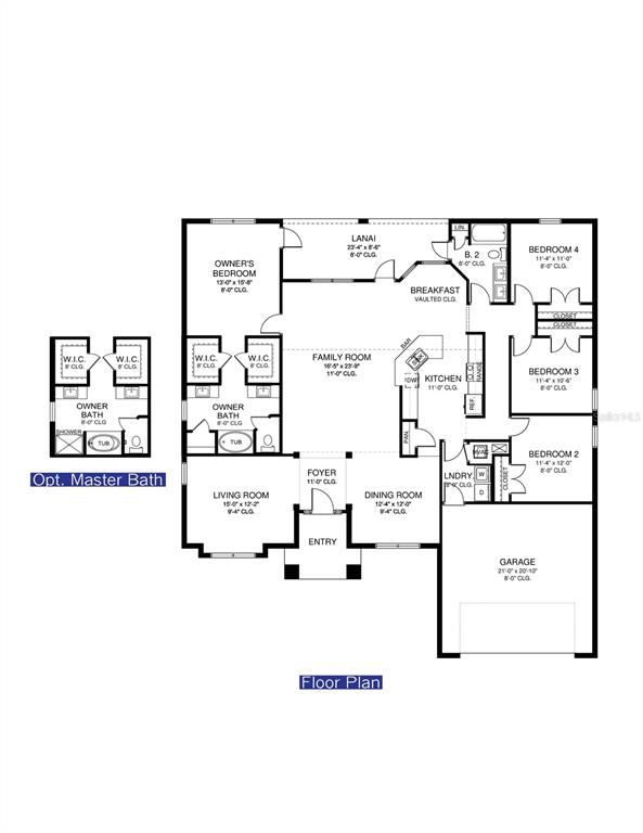 This is a floor plan for a single-story house featuring four bedrooms and a garage — 16794 SE 23RD AVENUE, SUMMERFIELD, FL