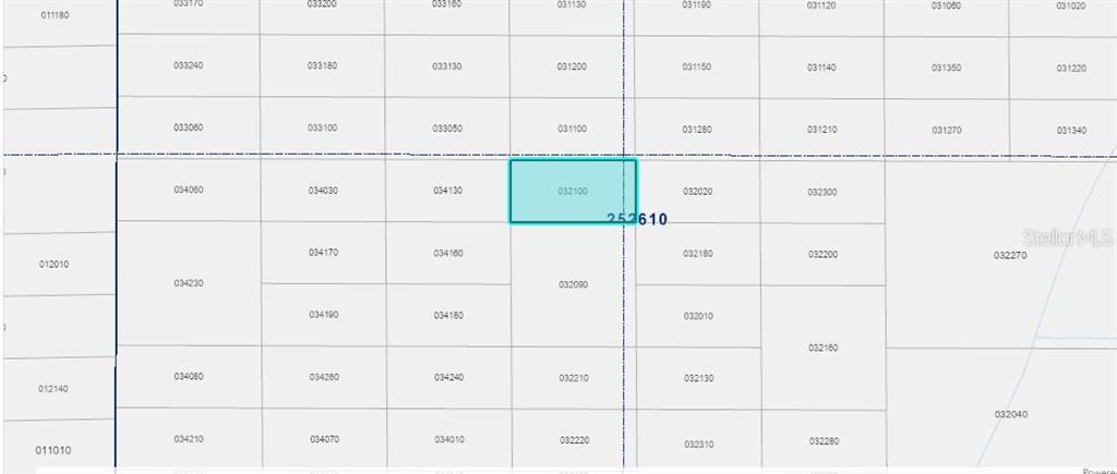 This is a plat map showing a highlighted parcel of land labeled 032100 — COMMONWEALTH AVENUE N, POLK CITY, FL