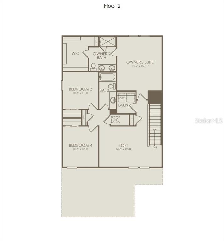 This is a floor plan for the second level of a house featuring three bedrooms — 3951 MARBURY COURT, DAVENPORT, FL