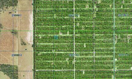 This is an aerial map view showing a grid of undeveloped land parcels — 1023 GALLARDIA DRIVE, INDIAN LAKE ESTATES, FL