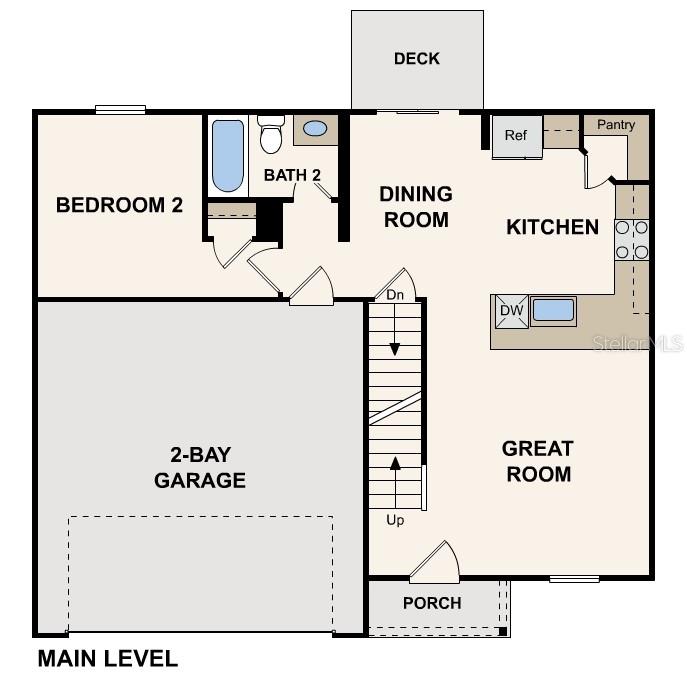 This floor plan shows the main level layout including a garage, kitchen, and living area — 14364 NW 163RD PLACE, ALACHUA, FL