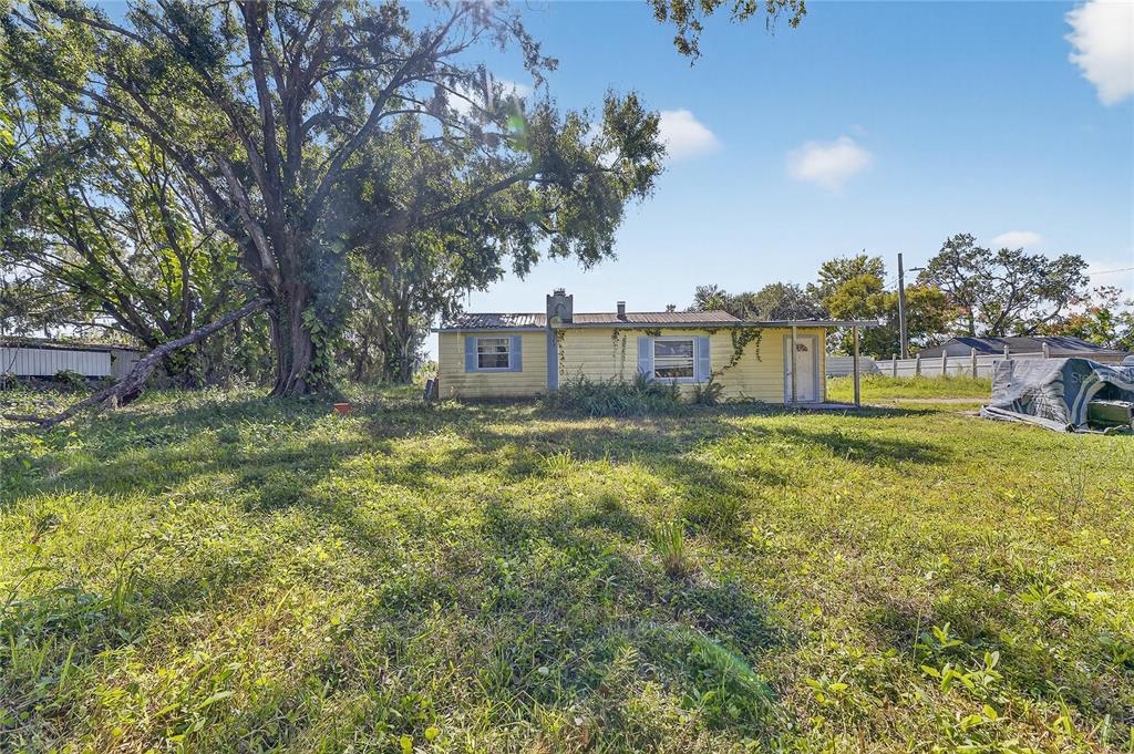 A yellow single-story house sits on a grassy lot with a large tree nearby — 311 S WEBB ROAD, PLANT CITY, FL