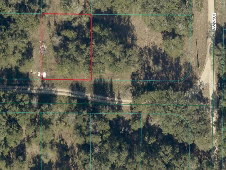 An aerial map view shows a rectangular plot of land outlined in red — TBD NW 12 STREET, OCALA, FL