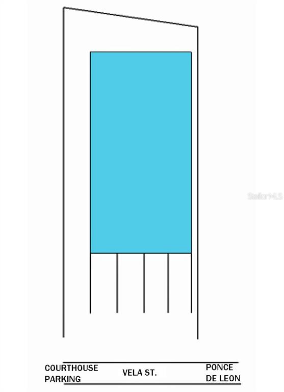 This is a simple site map showing a rectangular lot with a building footprint — 11 VELA ST., SAN JUAN, PR
